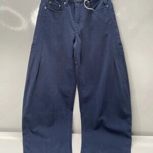 DL1961 Womens Jeans Navy Blue Size 24 Rori Mid Rise Horseshoe Barrel Leg Cotton